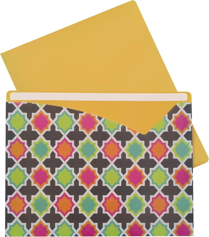 C-Line Write-On File Jackets, Bold Basics Design, Pack of 6 (63550) - Image 4