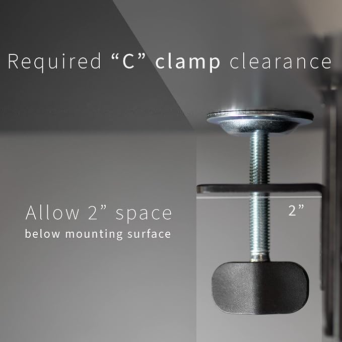 VIVO Clamp-on 6 x 9 inch (11 Including Clamps) Desk Extender, Wrist Support, Armrest Tray, Table Mount for Sit Stand Desks, Black, DESK-EXT09 | Wrist Support, Armrest Tray, Table Mount for Sit Stand Desks - Image 7