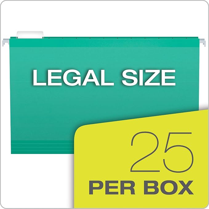 Pendaflex Hanging File Folders, Legal Size, Aqua (PFX415315AQU) (Pack of 2) - Image 5