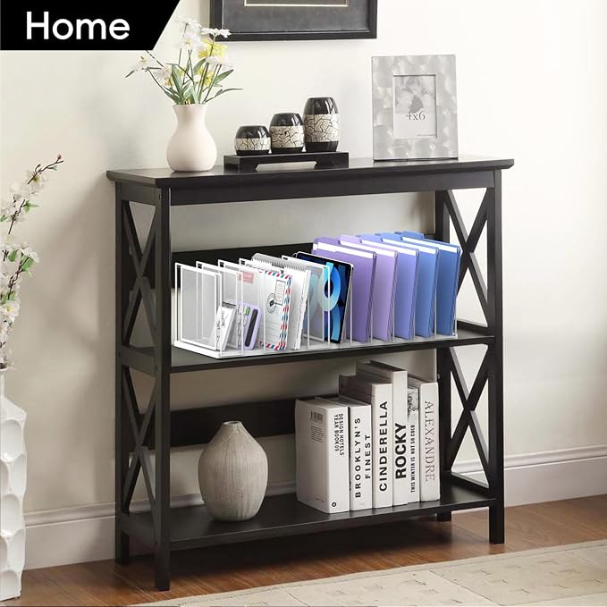 File Organizer for Desk, 11-Section Vertical File Sorter, Paper Holder Organizer Standing Metal File Folder for Office Home Classroom, White - Image 2