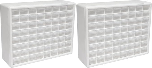 Akro-Mils 64-Drawer Plastic Drawer Storage Cabinet for Garage Organization, Bead Organizer, Building Bricks Storage, Teacher Toolbox, Makeup Organizer, 20-Inch W x 6-Inch D x 16-Inch H, 10164 White by Akro-Mils