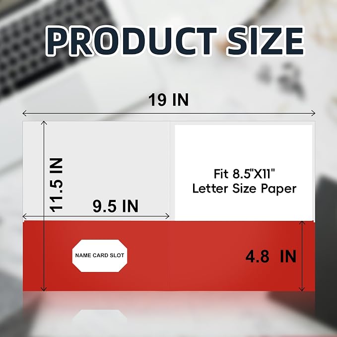 Zzrywuty 7 Packs Two Pocket Folders,Assorted Colors Two Pocket File Folders with Business Card Slot,Letter Size,Holds 100 Plus Sheets for School,Office,Business - Image 2