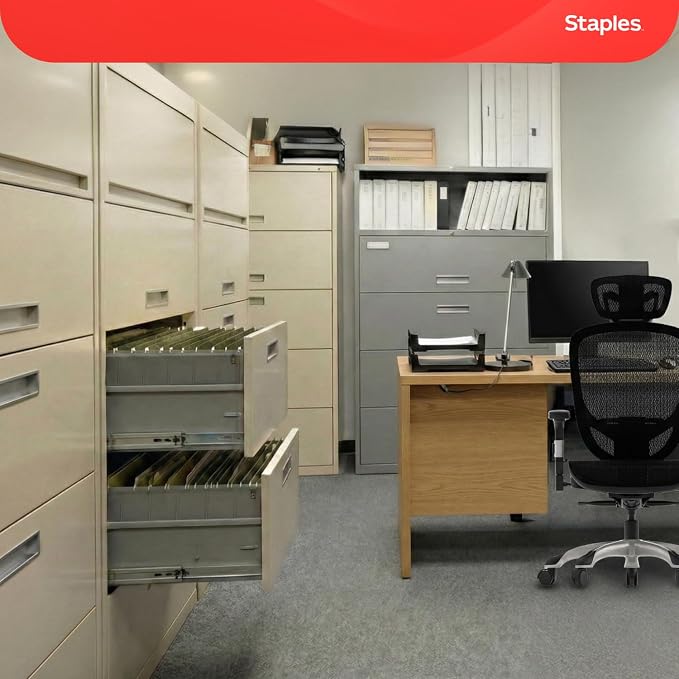 Staples 95% Recycled Hanging File Folder, 1/5-Cut Tab, Legal Size, Standard Green, 50/Box (ST490853/490853) | Reinforced top for durability; organizes documents in standard-size drawers. - Image 7