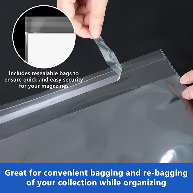 200 Pcs Magazine & Comic Book Protector Sleeves with 200 Backing Boards - Bulk Archival Set, Double Protection for Serious Collectors, Acid-Free Storage (23x30cm) - Image 6