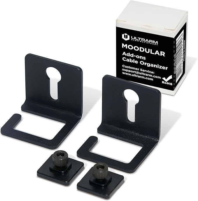 Moodular Cable Organizer 2-Pack Add-On for Rails, Do Not Use Alone | Accessory Only, Cables Organized, Hidden Yet Accessible, Durable & Secure, Tangle-Free & Efficient, Metal, Black, MSA-CO by ULTRARM