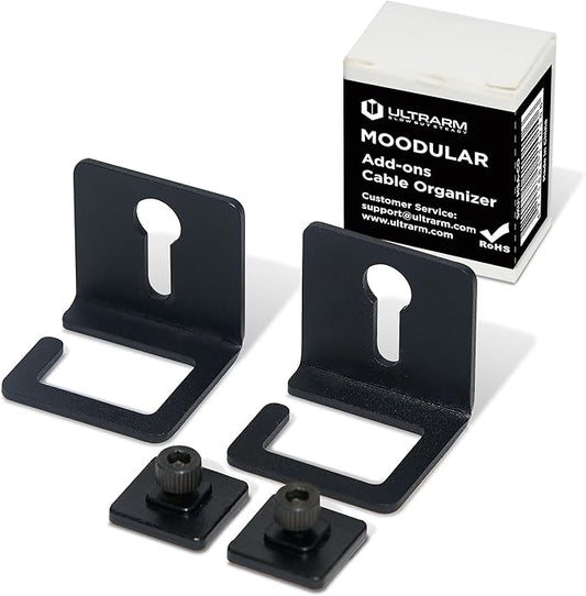 Moodular Cable Organizer 2-Pack Add-On for Rails, Do Not Use Alone | Accessory Only, Cables Organized, Hidden Yet Accessible, Durable & Secure, Tangle-Free & Efficient, Metal, Black, MSA-CO by ULTRARM