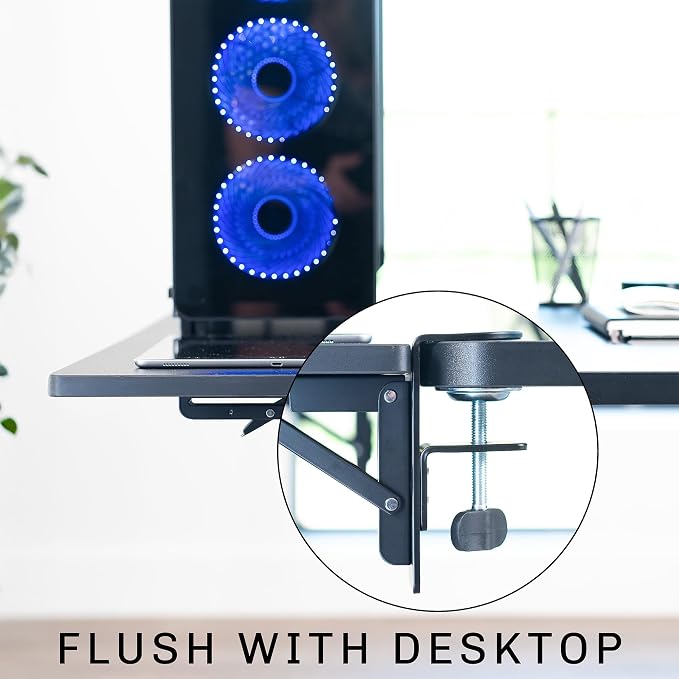VIVO Black Clamp-on 36 x 12 in Desk Extender, DESK-EXT36 | Foldable, Wrist Support Arm Rest, Office Keyboard Tray, Side Table Extension Attachment - Image 8