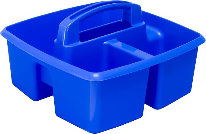 Storex 3-Compartment Small Caddy – Multipurpose Classroom Organizer with Handle, Assorted STEAM Colors, 6-Pack (00940A06C) - Image 2