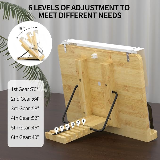 Boyanda Book Stand for Reading – Adjustable & Foldable Book Holder with High CRI 90+ No-Flicker, Eye-Caring LED Light | Anti-Blue Light & Anti-Glare | Hands-Free for Textbooks, Bibles, and Study - Image 5