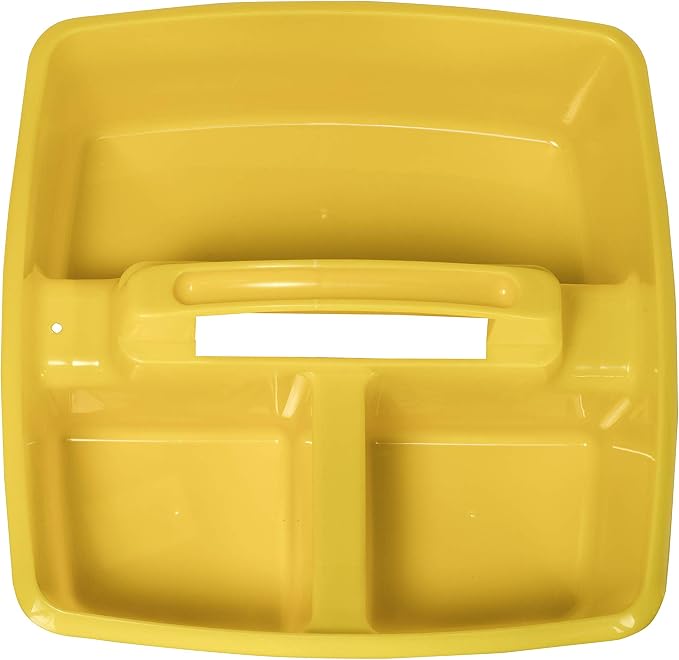 Storex 3-Compartment Small Caddy – Multipurpose Classroom Organizer with Handle, Yellow, 12-Pack (00950U06C) - Image 6