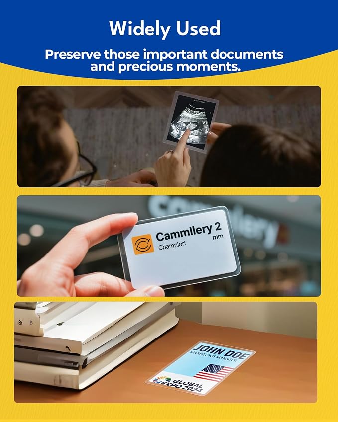 Uinkit 110Pack Bulk Business Card Laminating Pouches, 10Mil Double-Sided for 2.6x3.9" Cards, Ultimate Volume Solution for Restaurant IDs, School Badges, Event Credentials - No Laminator - Image 9