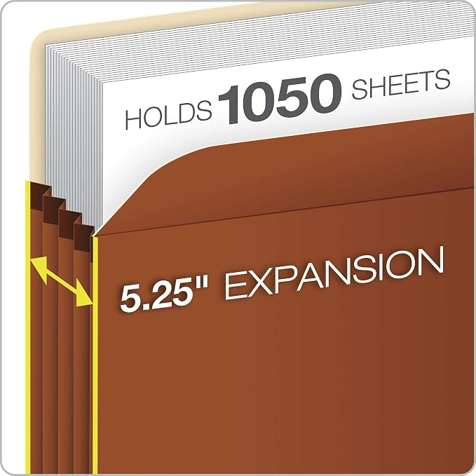 Pendaflex Expanding File Pockets, Letter Size, Redrope and Redrope, Reinforced with DuPontTM Tyvek® Material (1524E-OX + 1534G-OX) - Image 6