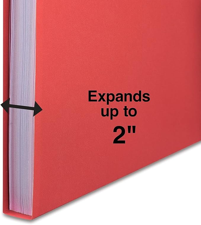 Staples Reinforced Tab Fastener Folder, Letter Size, Red Pressboard, Durable Construction, 50/Box - Image 5