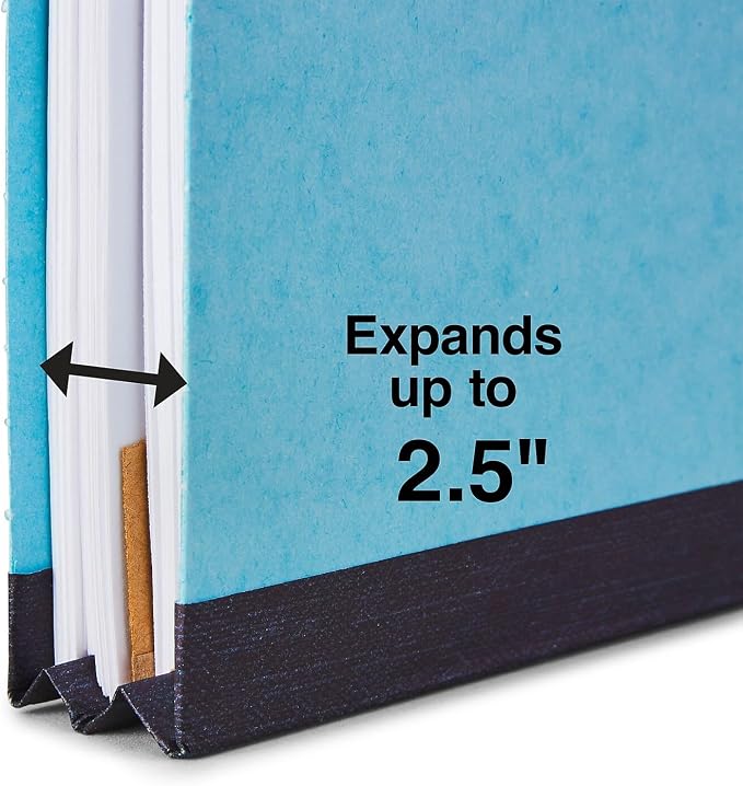 Staples Pressboard Classification Folder, Letter Size, 1 Divider, 2/5‑Cut Top Tab, Light Blue, Durable Construction, 20/Box - Image 6