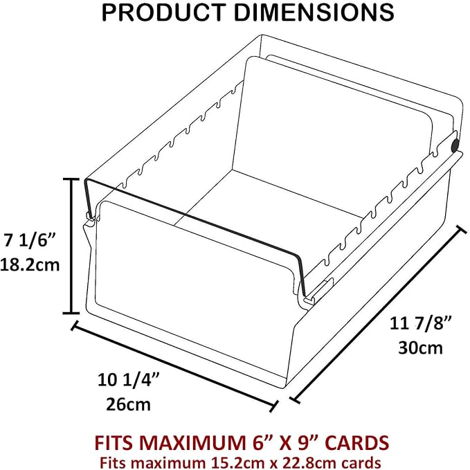Acrimet 6 x 9 Card File Holder Organizer Box Metal Base Heavy Duty (AZ Index Cards and Divider Included) (White Color with Crystal Plastic Lid Cover) - Image 8