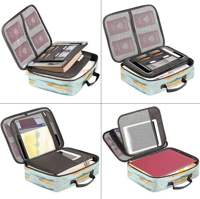 File Organizer Pineapples Fruit Print Document Organizer with Handle Portable File Organizer Bag Home Travel Storage Bags for Files Laptop Certificates - Image 5