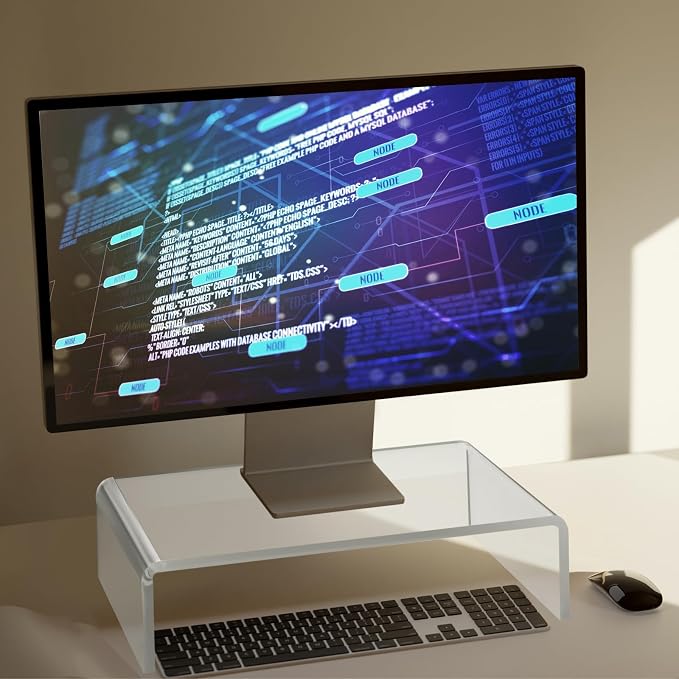 Jetec 2 Pcs Acrylic Monitor Stand Desktop Video Acrylic Monitor Riser Desk Shelf Computer Stand for Laptop TV Computer Screen Desk Organizer Teacher's Day Supplies (Clear, 12 x 8 x 3 Inch) - Image 5