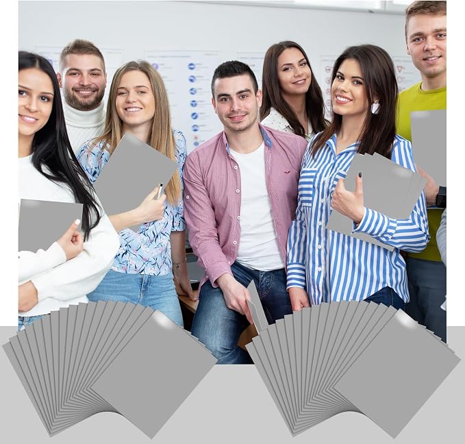 Jutom 50 Pcs 2 Pocket Glossy Paper Folders Glossy Paper Laminated Portfolios, Letter Size, Presentation Folders with Pockets for Office Teacher Worker Supplies(Gray) - Image 6