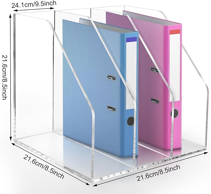 Acrylic Paper Tray Stackable Letter Organizers, Clear Paper Desk Organizer, 3-Tier, Desk A4 File Holder for Office Document Desktop File - Image 2