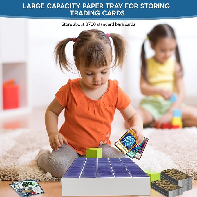 4 Pack Card Storage Box, 3700 Count Trading Card Storage Box White Sports Storage Cards Box Organizer Sorting Tray Cases Box for Storing Protecting and Organizing Soccer Cards - Image 7