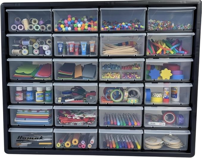 Homak 24-Drawer Parts Organizer, Black, HA01024152 - Image 5