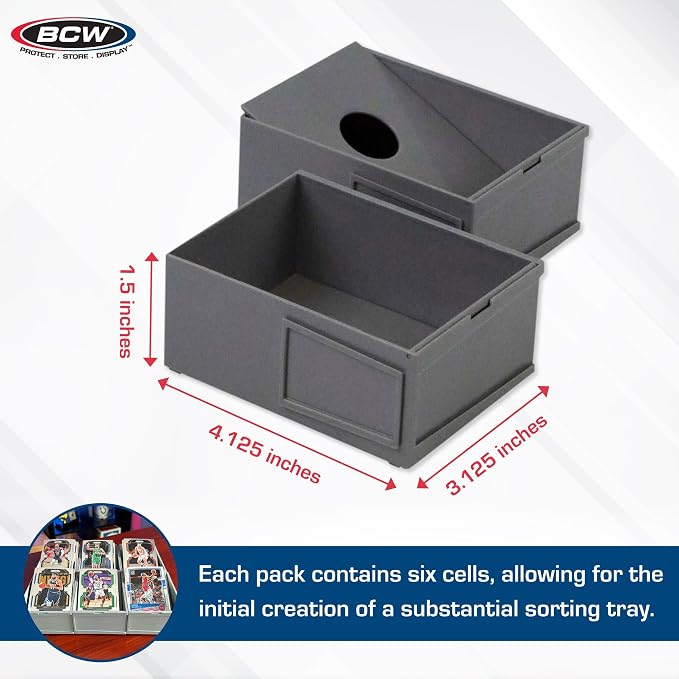 BCW Modular Card Sorting Tray - 2ct | Customizable Display and Storage Grid TCG Sorting Tray | Ideal for Sports Cards, Magic the Gathering, Pokémon, and More - Image 3