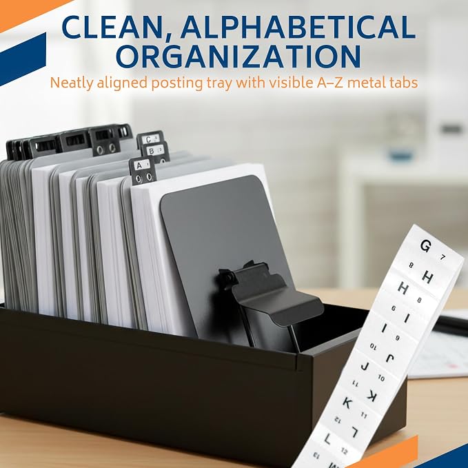Martin Yale 14254 Posting Tray Index Set, 25 Press-Board Dividers for 6" x 9" Sheets, Includes A-Z Categories and Blank Inserts, Metal Tab Index - Image 5