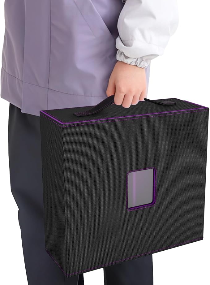 Trading Card Storage Box - 3200+ MTG Deck Box with Commander Display & Portable Handle, 4-Row Card Case Compatible for MTG/TCG/Magic Cards, 30 Colorful Divider, 8 Card Supporters (Black & Purple) - Image 8