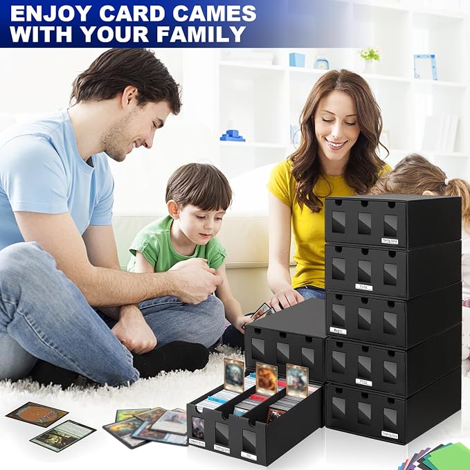 AOBOPLE Card Storage Box,21000+ Cardboard Trading Card Boxes with 72 Card Dividers,Labels and Tape,Bulk Card Storage for MTG TCG PTCG Commander Display - Image 6