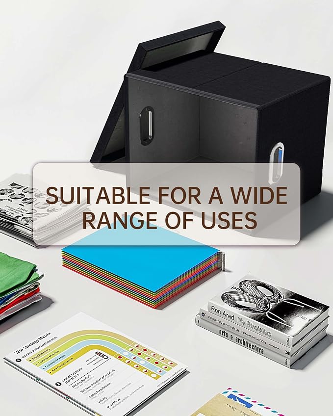 File Organizer, File Box, File Cabinet for Letter File Folder Storage, Hanging File Organizer for Office/Decor/Home,Document Organizer, 1 Pack,Black-Box Only - Image 5