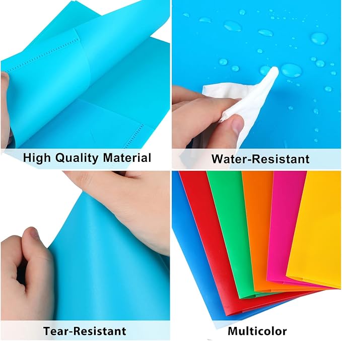 HABGP Plastic Folders with Pockets, 6 Color Heavy Duty Two Pocket Folders | Business Card Holder, for Office, High School - Image 5