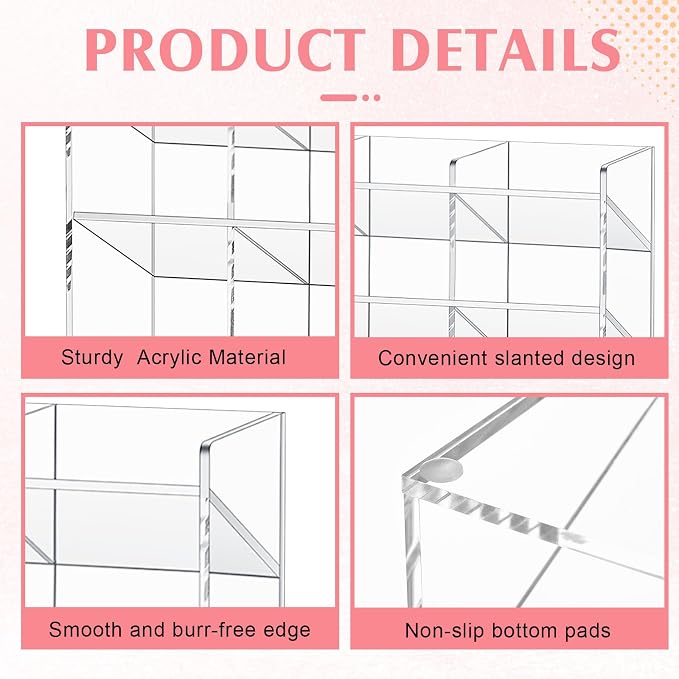 MotiMind Acrylic Pen Organizer Storage for 300 Markers Vertical Marker Organizer Acrylic Pen Display Holder for Office Desk Desktop Stationery Pencil Storage, Clear, 15 x 4 x 12.4 Inch - Image 3