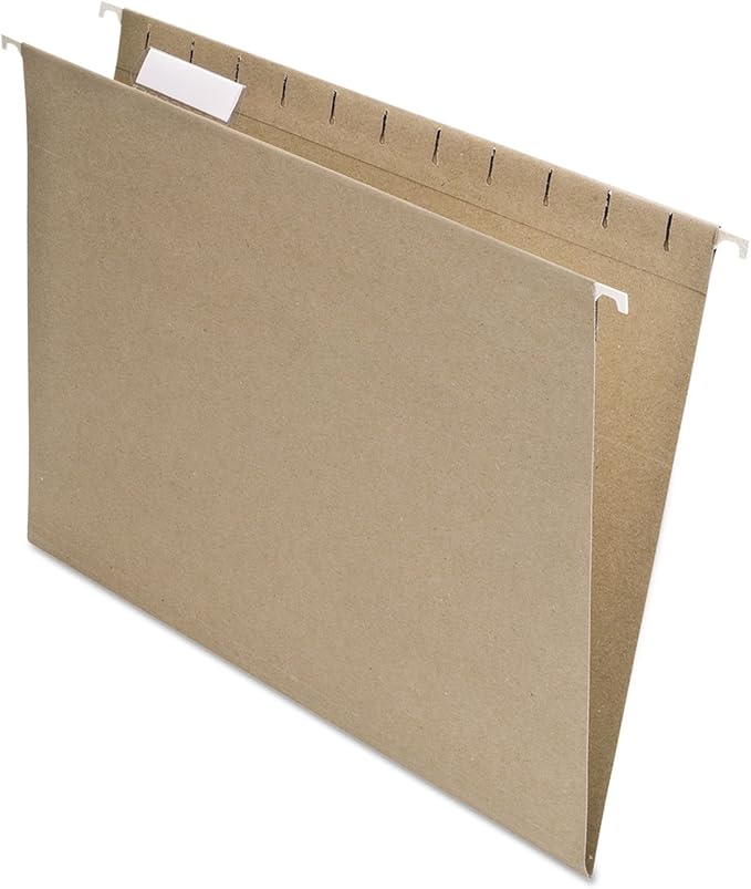 EarthWise by Pendaflex 100% Recycled Hanging Folders, Letter Size, 1/5 Cut, Natural, 25 per Box (74542) by TOPSProducts