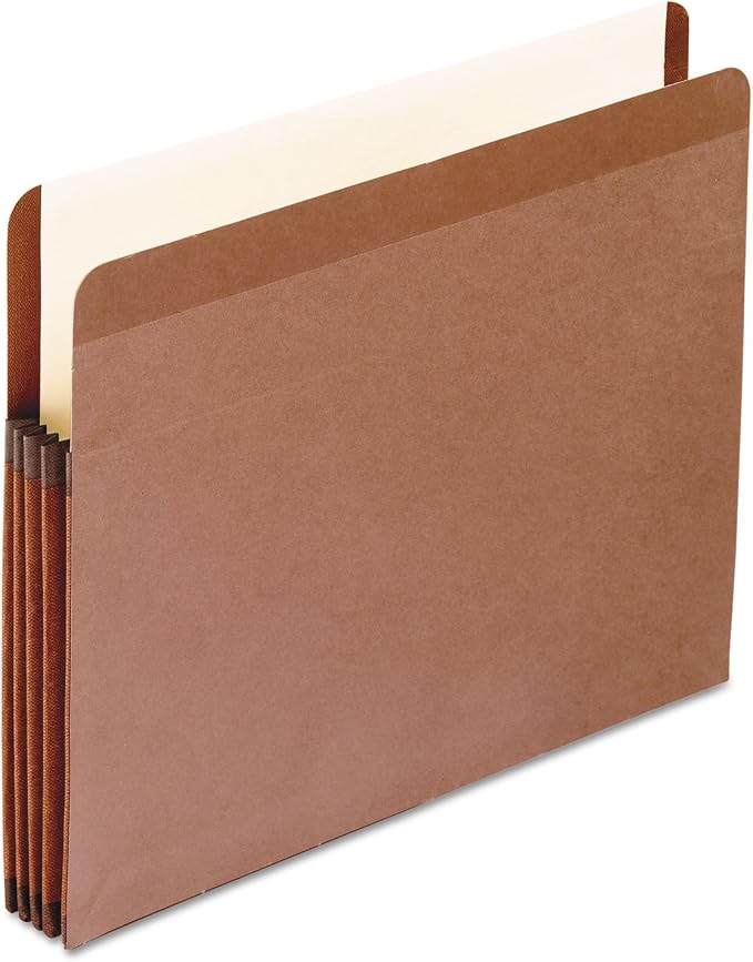 Pendaflex Premium Reinforced File Pockets, Letter Size, Brown, 3.5" Expansion, 10/BX (85343) by TOPSProducts