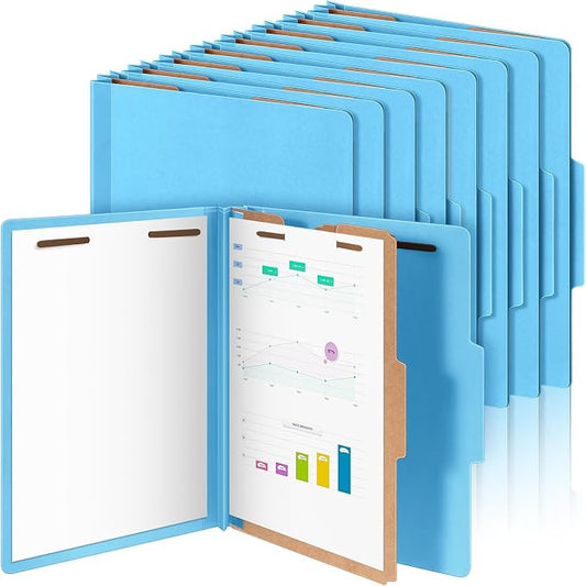 Skyygemm 24 Pcs Classification Folder Letter Size, 1 Divider,Blue | Back to School Supplies, File Organizer with Fastener, Expanding File Organizer Bulk for Office Employee, Staff, Teacher by Skyygemm