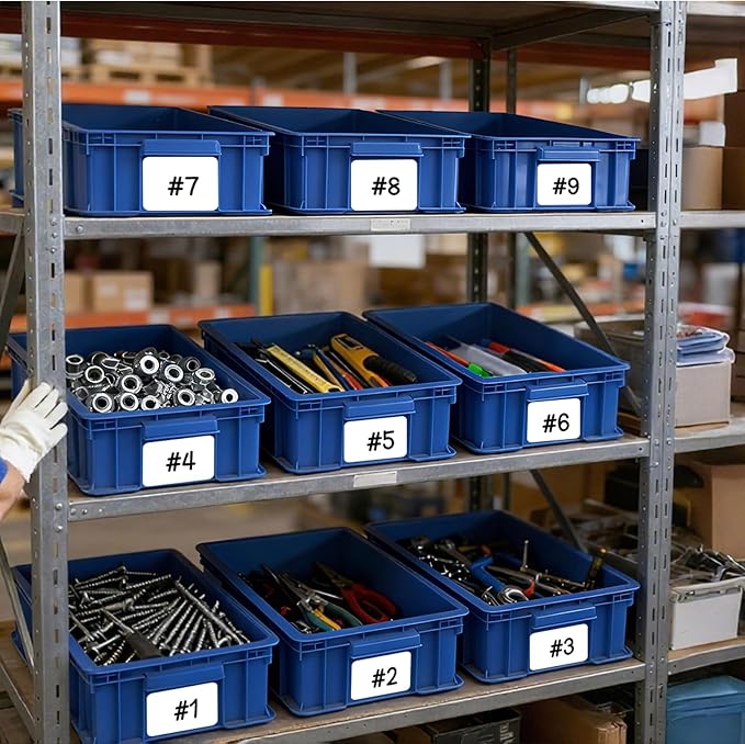 Heavy Duty Storage Bins, 1-Pack Stackable Tool Storage Box for Hardware, Screws, Nuts and Bolts, Space-Saving Straight Wall Container for Garage, Workshop & Factory, 13.5"L × 10.3"W× 5.1"H, Blue - Image 7