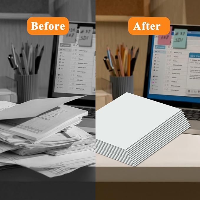 pmybupo 100Pcs White Folders with Pockets and Business Card Holder,2 Pocket Folders for School,Home or Office,Durable Heavy Duty File Folders - Image 4