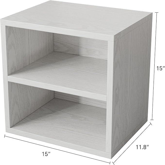 FUSUNBAO Magic DIY Cube Storage Organizer Stackable Cubes for Home Books Clothes Toy -Modular Cubby Storage System-Office Cubical-Bookcase Closet (Pure White-Washed, 1 Layer Cube) - Image 3