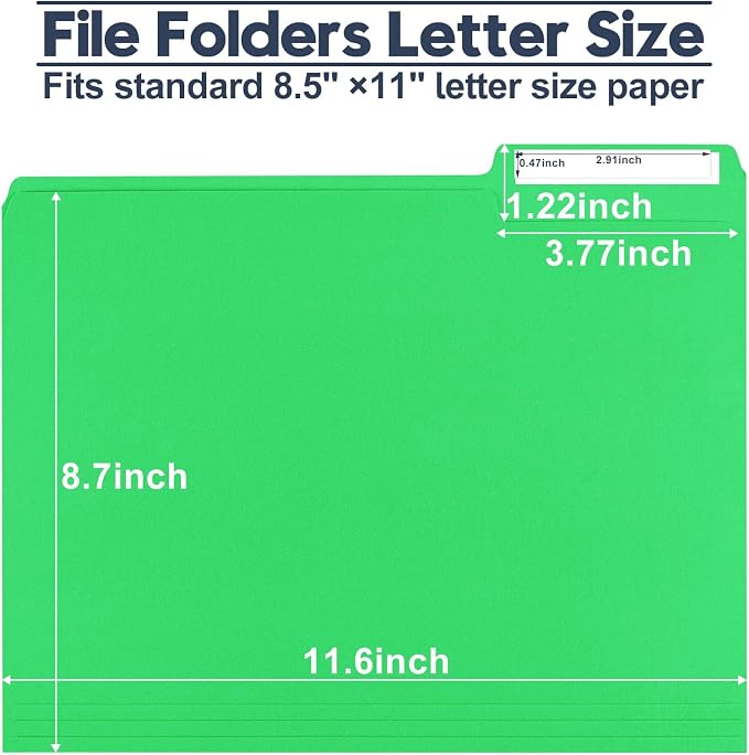 240 Pack Colored File Folders, Letter Size Paper Folders with 1/3-Cut Tabs & Blank Labels, 8.5" x 11" Bulk Durable File Folders for Office/Business/School/Law Firms Use - Image 2