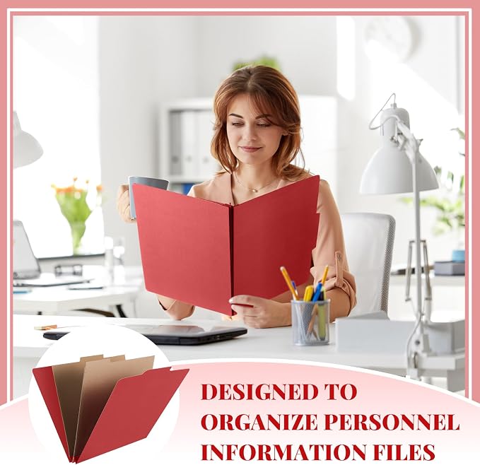 36 Pcs Skyygemm Classification Folder Letter Size, 2 Pocket File,Red | Back to School Supplies, File Organizer with Fastener, Expanding File Organizer Bulk for Office Employee, Staff, Teacher - Image 6
