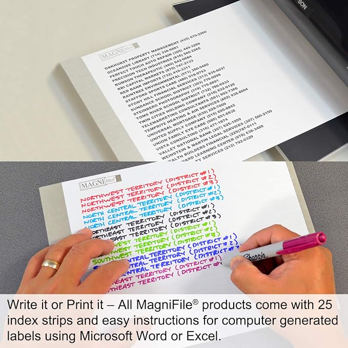 Ultimate Office MagniFile V-Bottom Hanging File Folders, Set of 10 Assorted | 11" Magnified Lens DOUBLES The Size of File Titles to FIND FILES FAST and Allows for Longer File Descriptions. Letter Size - Image 6