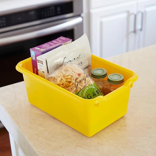 ECR4Kids Scoop Front Storage Bins, Multipurpose Organization, Yellow, 10-Piece - Image 7