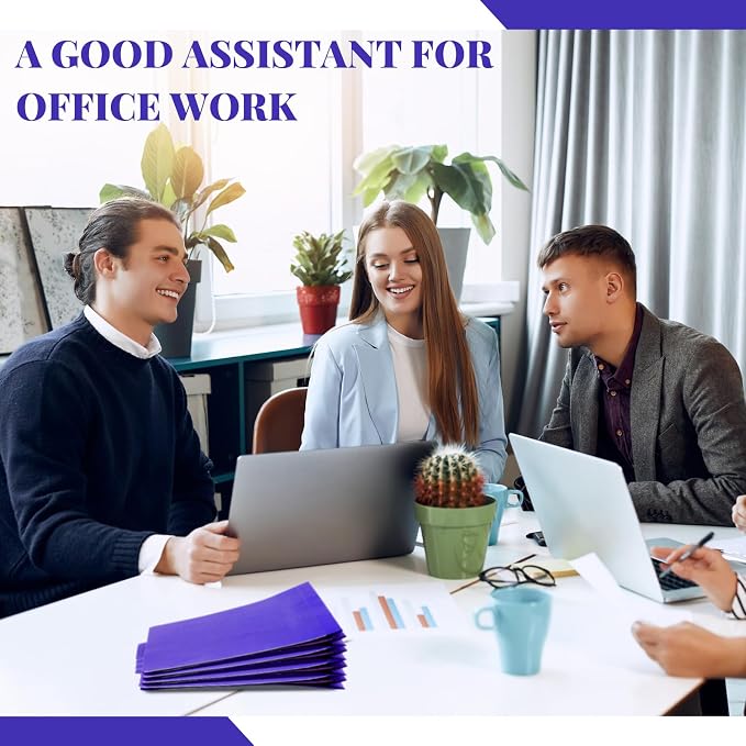 60 Pcs Skyygemm Classification Folder Letter Size, 1 Divider,Purple | Back to School Supplies, File Organizer with Fastener, Expanding File Organizer Bulk for Office Employee, Staff, Teacher - Image 7