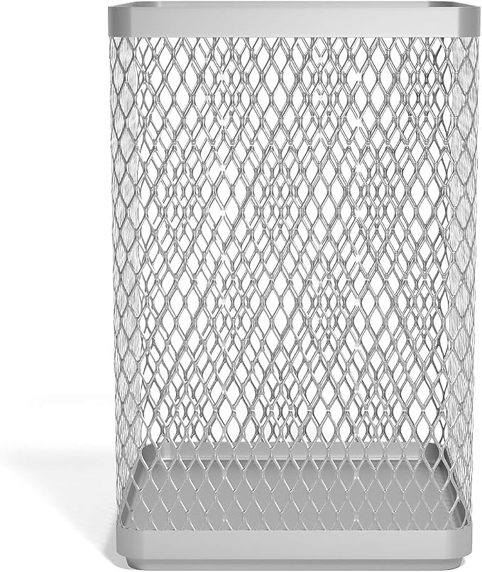 TRU RED Stackable Wire Mesh Jumbo Pencil Holder, Silver, 3‑Pack – Large Desktop Organizer for Pens, Markers & Office Supplies - Image 2