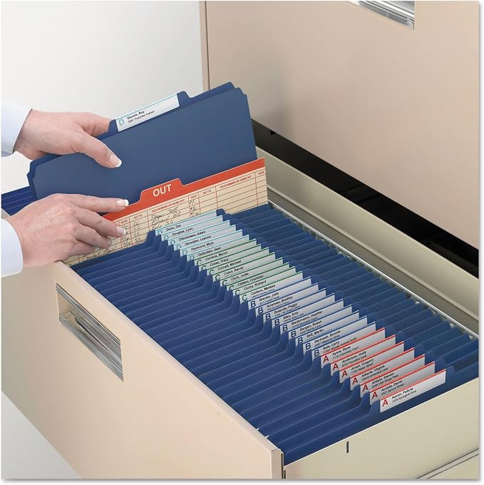Smead Pressboard Legal Size File Folders with SafeSHIELD Fasteners, 2 Dividers, 2" Expansion, Office Folders, Paper Holder, Dark Blue, 10 per Box (19035) - Image 2