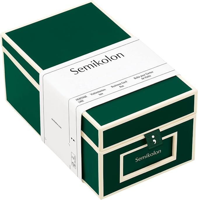 Semikolon - Business Card Box with Alphabetical Tabs, Forest by Semikolon