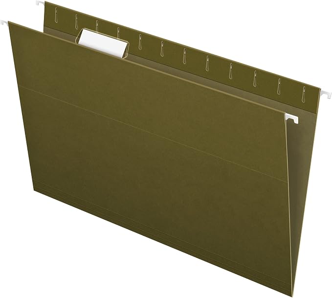 Pendaflex Extra Capacity Reinforced Hanging File Folders, 2", Legal Size, Standard Green, 1/5 Cut, 25/BX (4153x2) & Recycled Hanging Folders, Legal Size, Standard Green, 1/5 Cut, 25/BX (81622) - Image 5