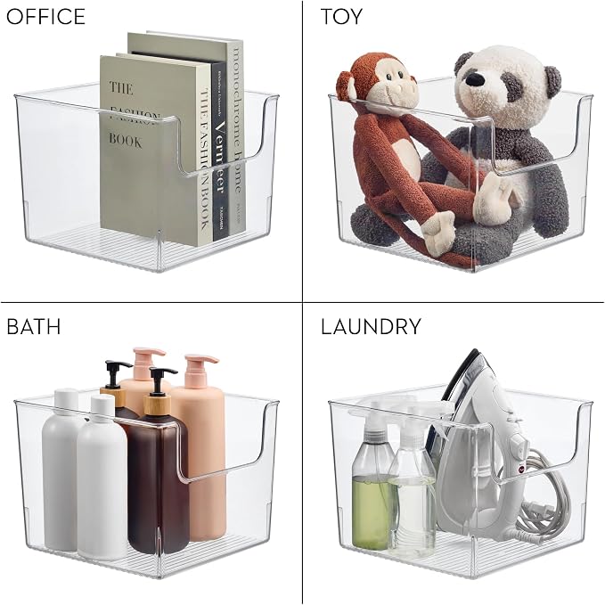 iDesign Open-Front Storage Bin, Set of 2, Clear | For Kitchen, Pantry, Bathroom, Office, Made in USA - Image 7