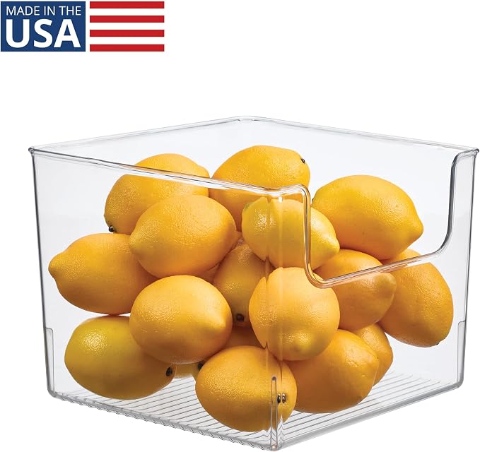 iDesign Open-Front Storage Bin, Clear | Made in USA, For Kitchen, Pantry, Bathroom, Home Office - Image 2
