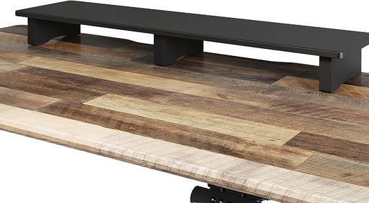 Vari Modern Monitor Riser - Large Dual Monitor Stand - Elevated Desk Shelf for Home Office Organization - Durable and Lightweight - Ideal for Computer and Gaming Setup - Black, 40”x10”x4” by Unknown